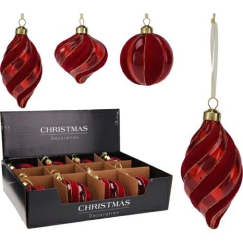 PENDENTE VETRO 812CM ROSSO 3ASS